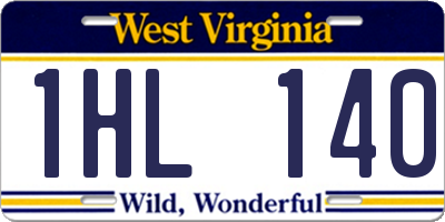 WV license plate 1HL140
