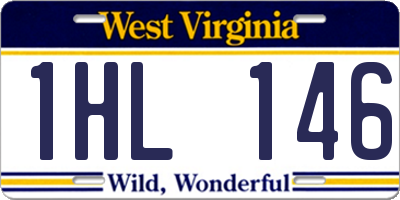 WV license plate 1HL146