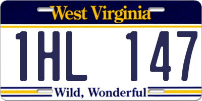 WV license plate 1HL147