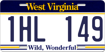 WV license plate 1HL149