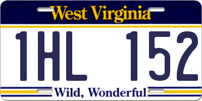 WV license plate 1HL152