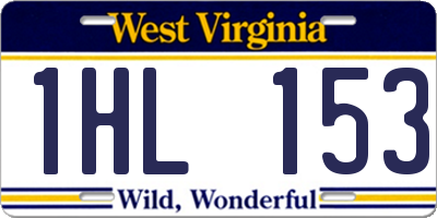 WV license plate 1HL153