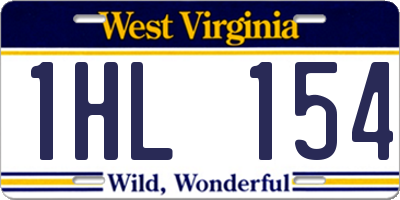 WV license plate 1HL154