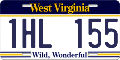 WV license plate 1HL155