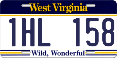WV license plate 1HL158