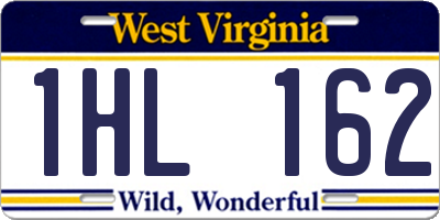 WV license plate 1HL162