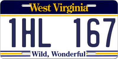 WV license plate 1HL167