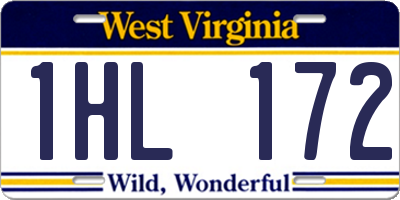 WV license plate 1HL172