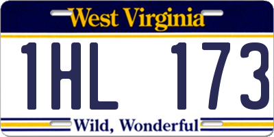 WV license plate 1HL173