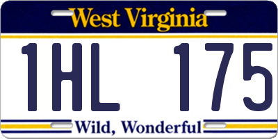 WV license plate 1HL175
