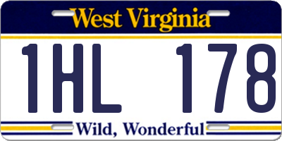 WV license plate 1HL178
