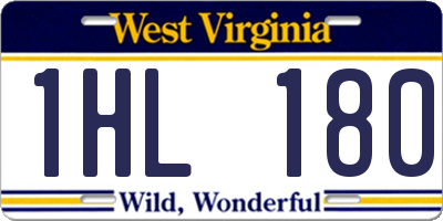 WV license plate 1HL180