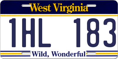 WV license plate 1HL183