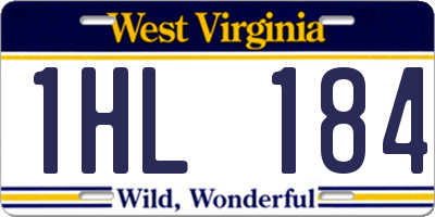 WV license plate 1HL184
