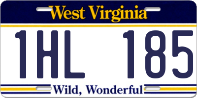 WV license plate 1HL185