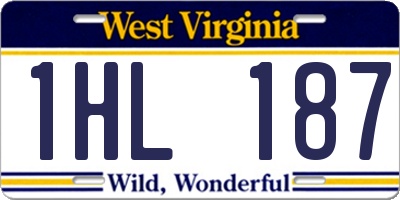 WV license plate 1HL187