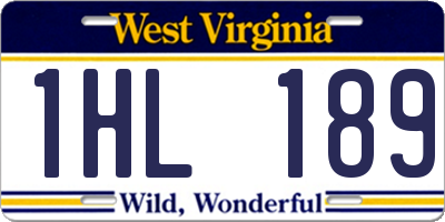 WV license plate 1HL189