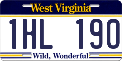 WV license plate 1HL190