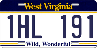 WV license plate 1HL191