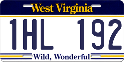 WV license plate 1HL192