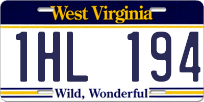 WV license plate 1HL194
