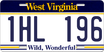 WV license plate 1HL196