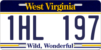 WV license plate 1HL197