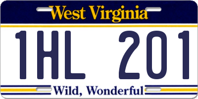 WV license plate 1HL201