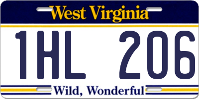 WV license plate 1HL206