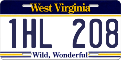 WV license plate 1HL208