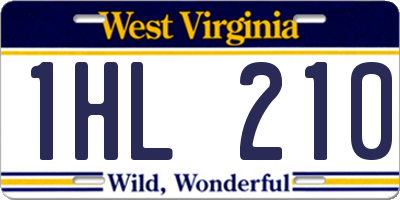 WV license plate 1HL210