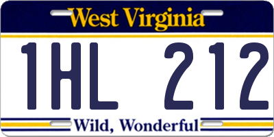WV license plate 1HL212