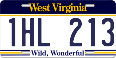 WV license plate 1HL213