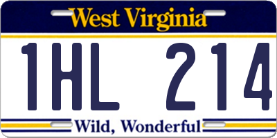 WV license plate 1HL214
