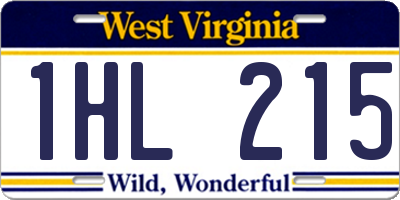 WV license plate 1HL215