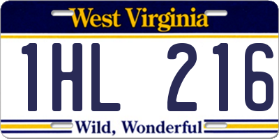 WV license plate 1HL216