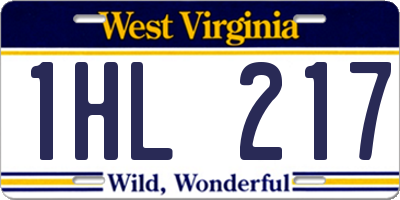 WV license plate 1HL217
