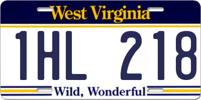 WV license plate 1HL218