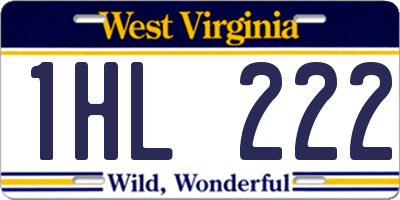 WV license plate 1HL222