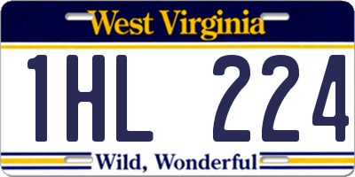 WV license plate 1HL224