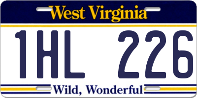 WV license plate 1HL226