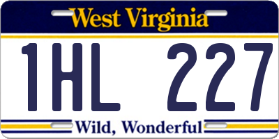 WV license plate 1HL227