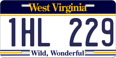 WV license plate 1HL229