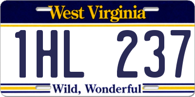 WV license plate 1HL237