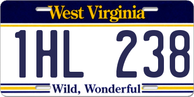 WV license plate 1HL238
