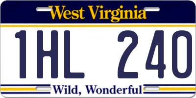 WV license plate 1HL240