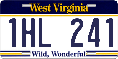 WV license plate 1HL241