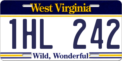 WV license plate 1HL242
