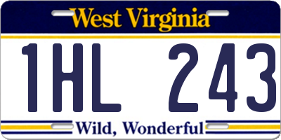 WV license plate 1HL243