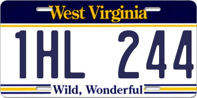 WV license plate 1HL244